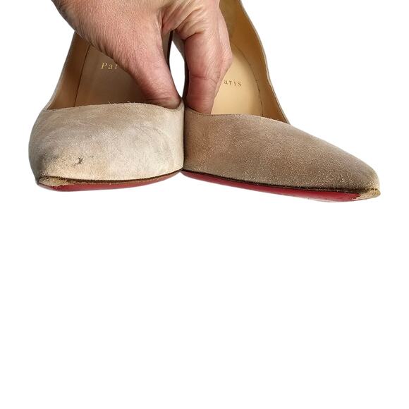 Christian Louboutin Decoltish 100 High Heel Pump Size 40 US 10 Beige Tan Suede - Picture 9 of 10